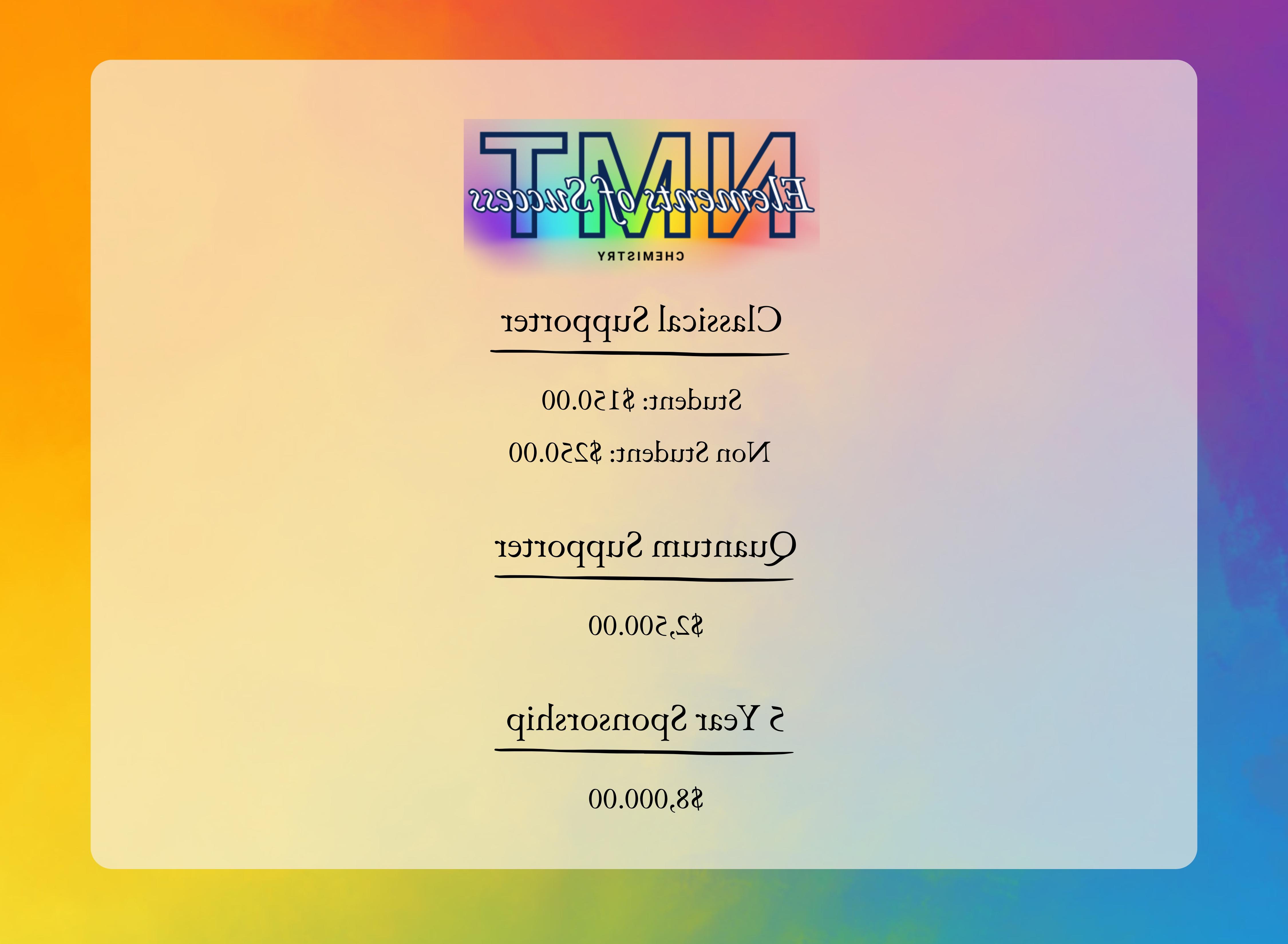 NMT Chemistry Elements of Success